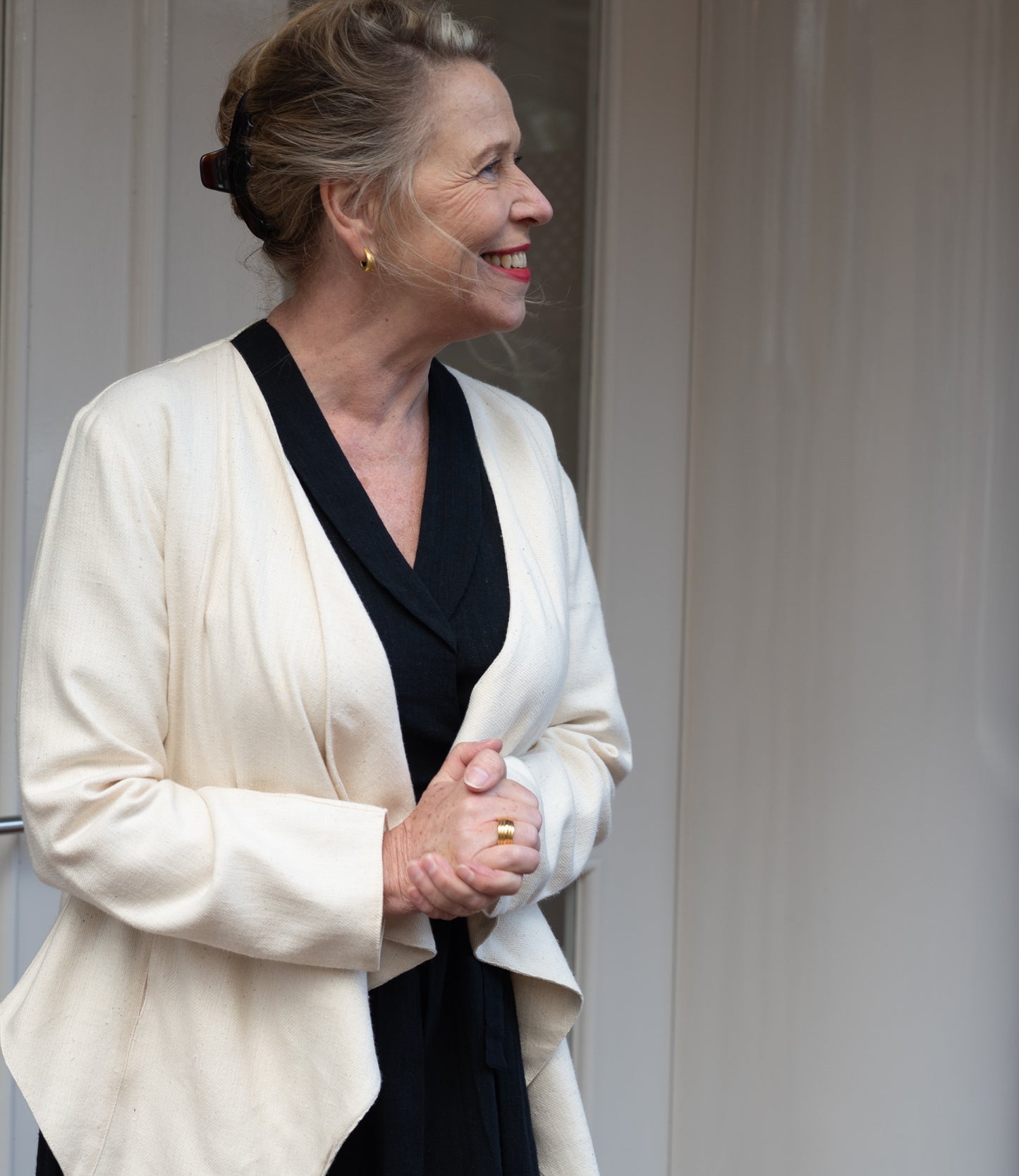 Ivory white cotton jacket