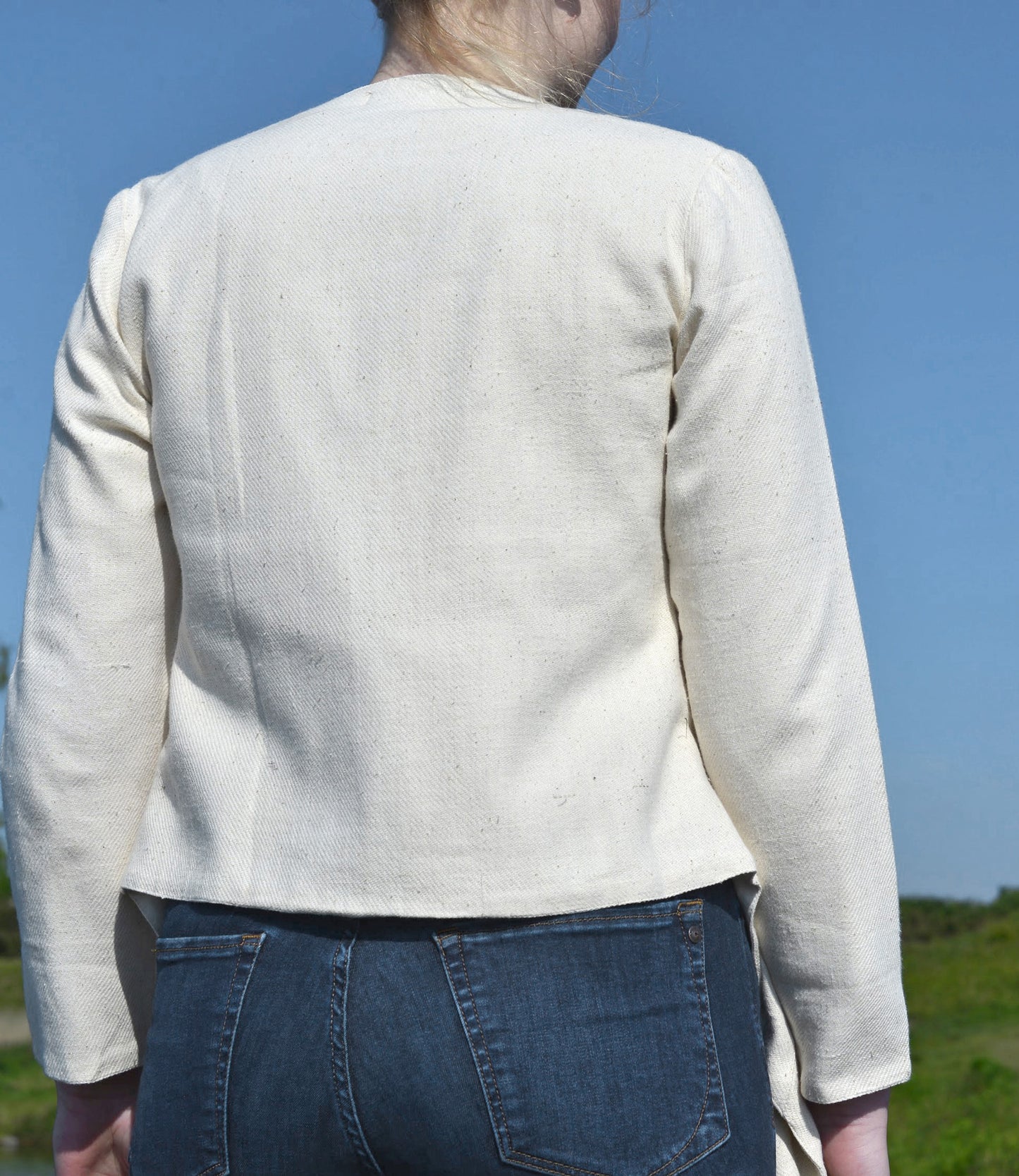 Elfenbeinfarbene Baumwolljacke