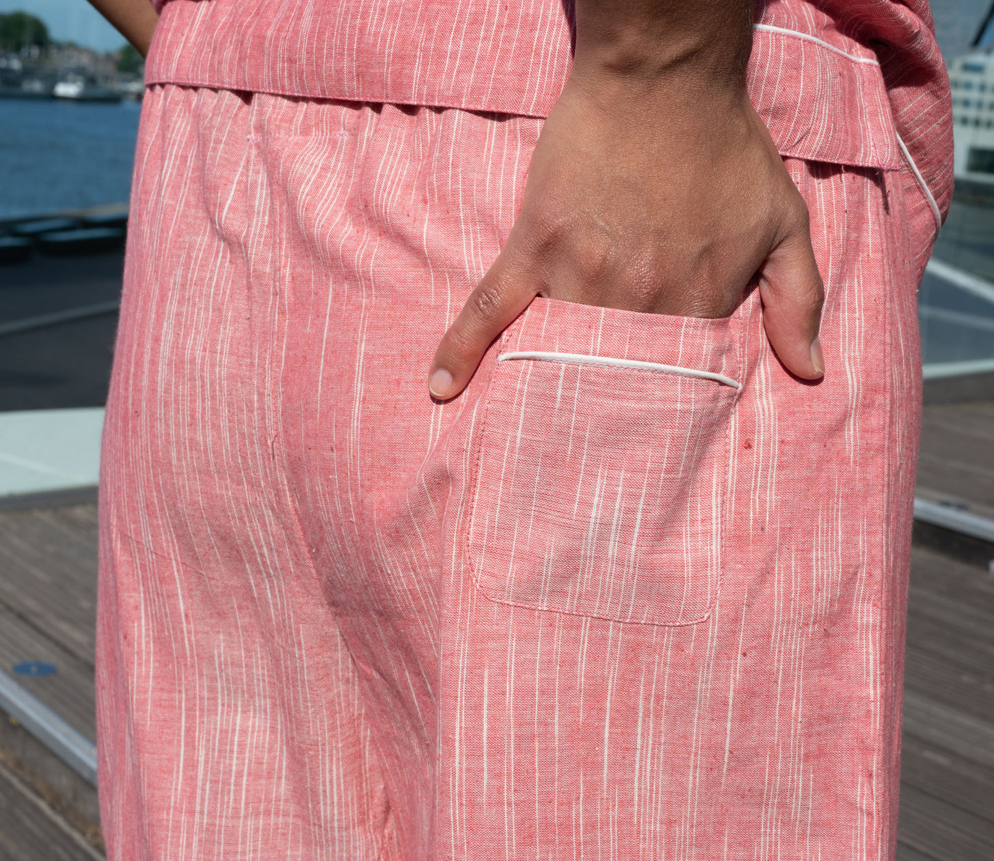 Pink or blue cotton spaghetti top with shorts