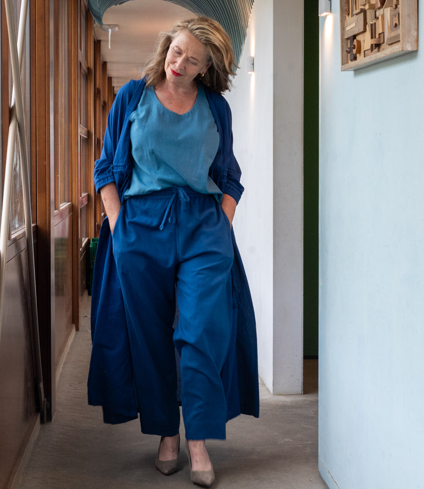 Indigo Set: Jurk, broek, top