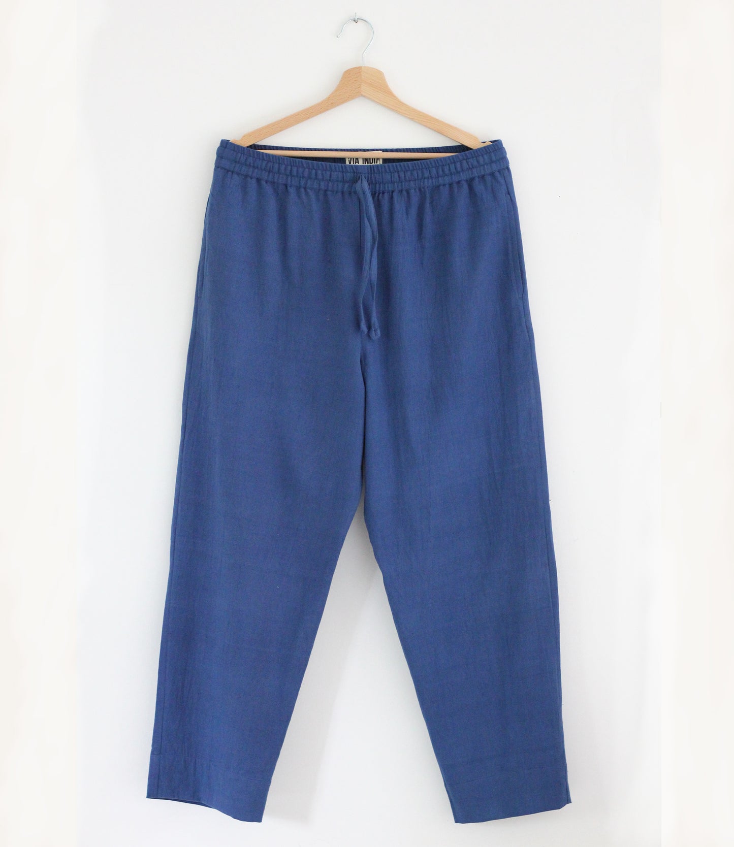 Cotton trousers in two shades of indigo available