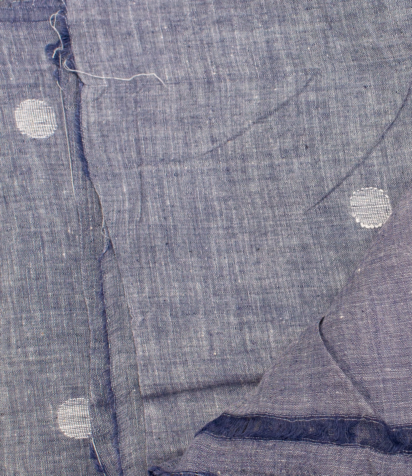 Jamdani weefwerk per 1/2 m. fijne katoen blauw