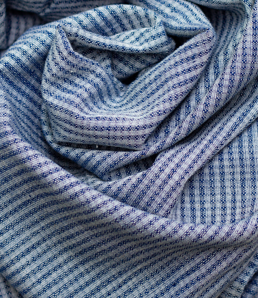 Biologisch katoen prijs per 1/2m. Indigo Textuur