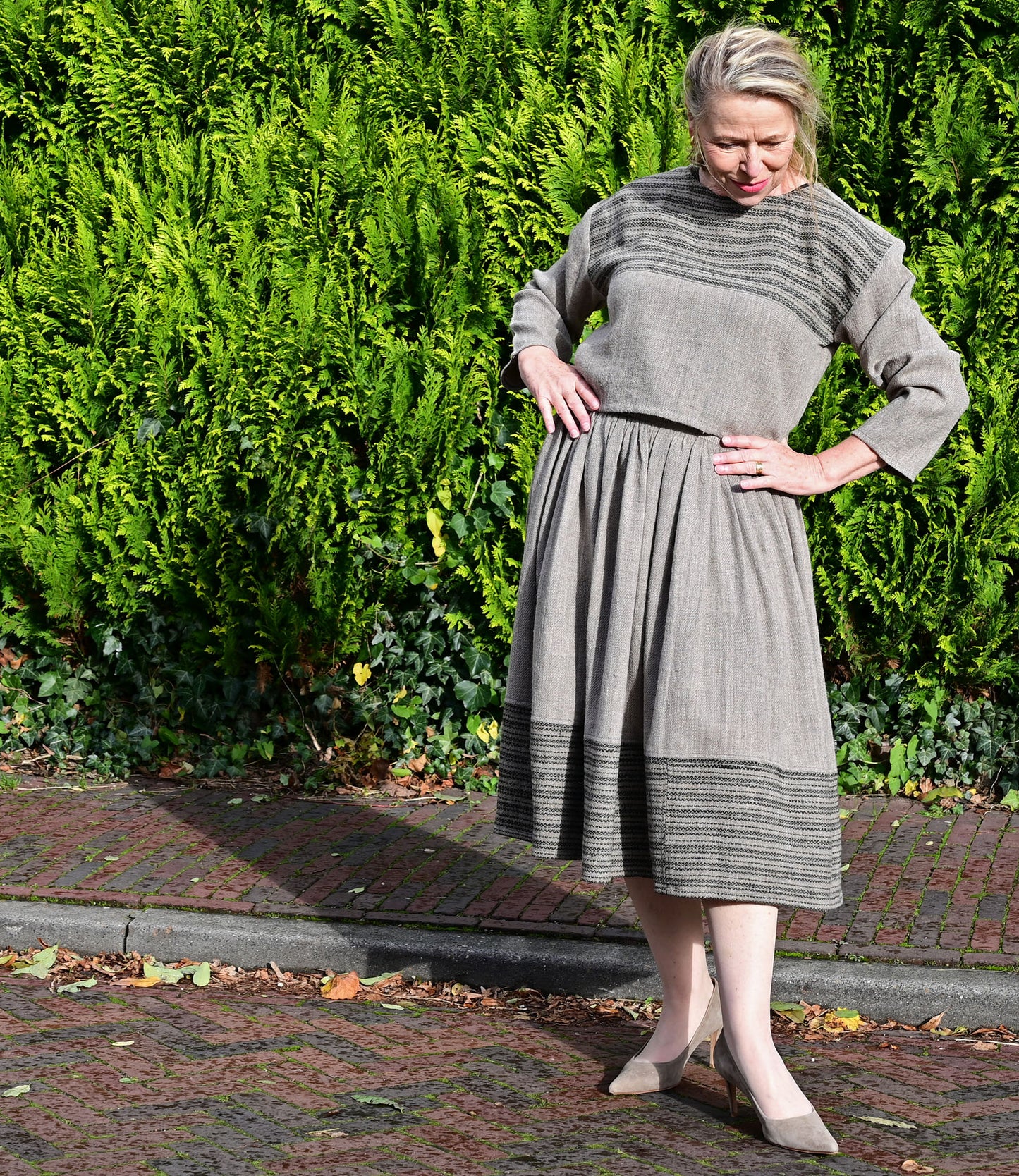 Wool sweater brown striped