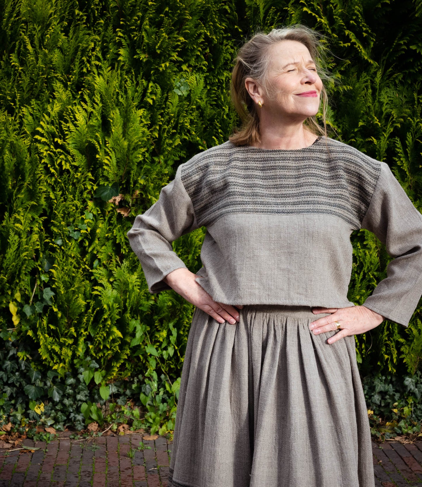 Wool sweater brown striped