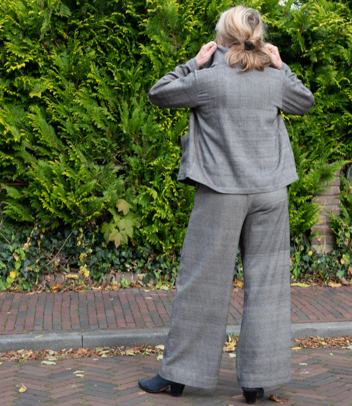 Dark gray denim cotton jacket