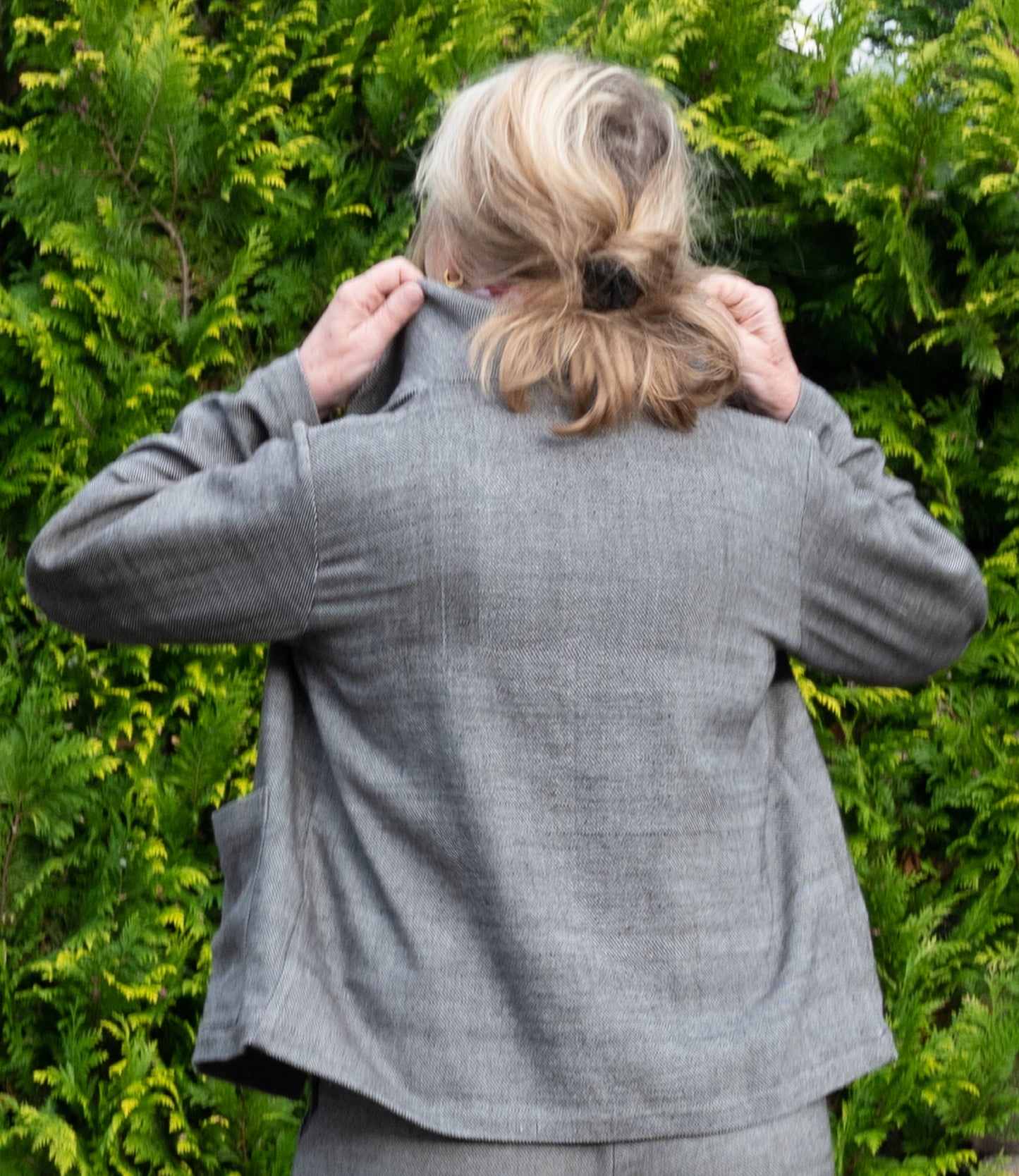 Dark gray denim cotton jacket