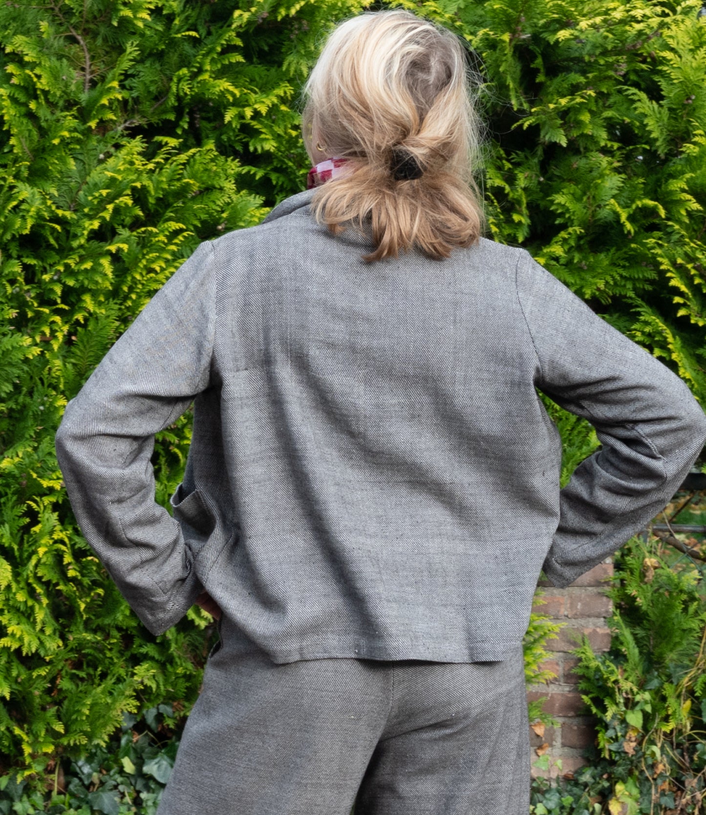 Dark gray denim cotton jacket