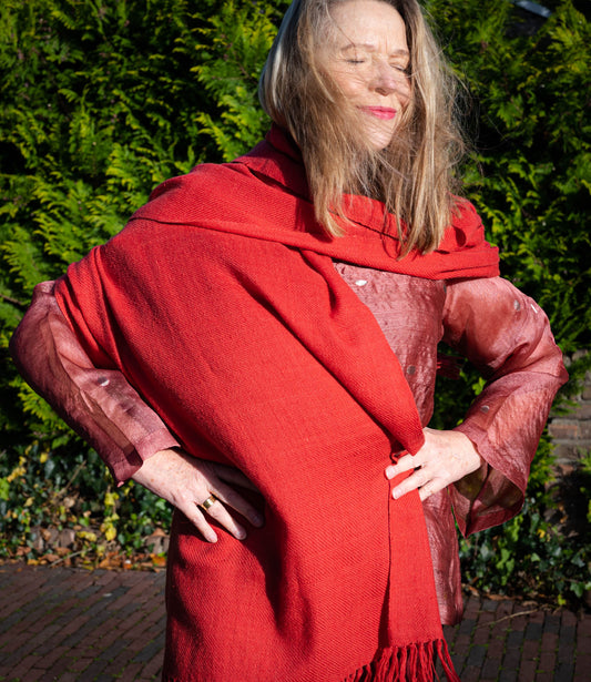 Leuchtend roter großer Pashmina-Schal