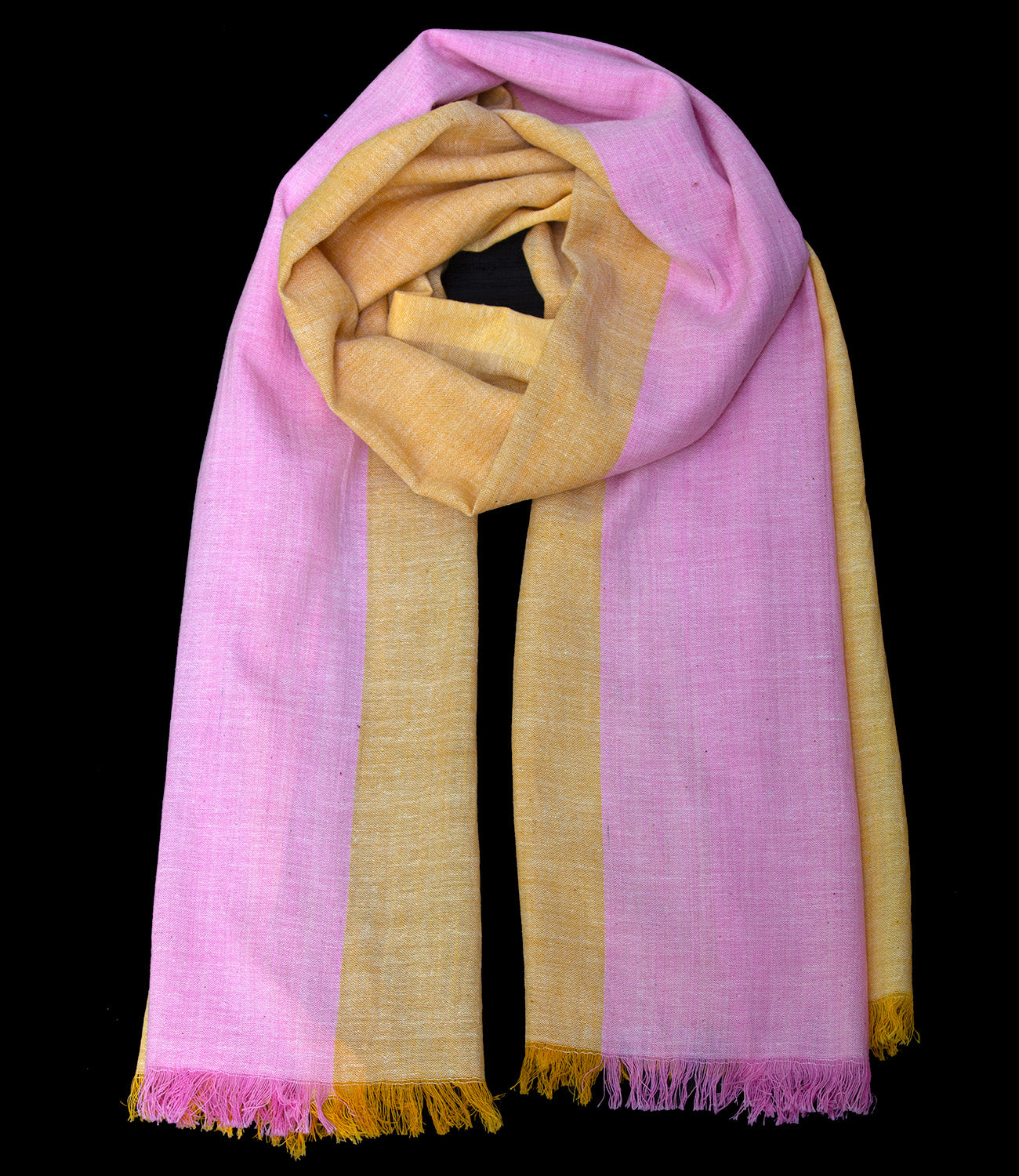 Sjaal geel-roze voor inkopers