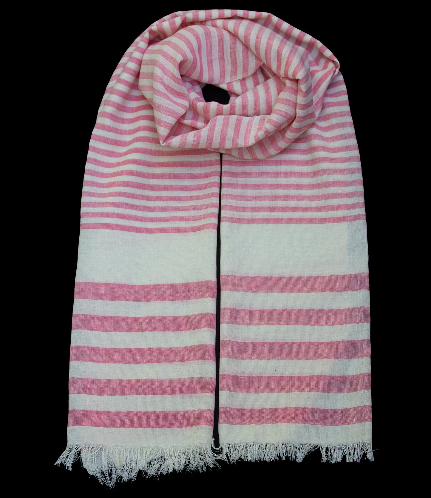 Sjaal roze gestreept voor inkopers