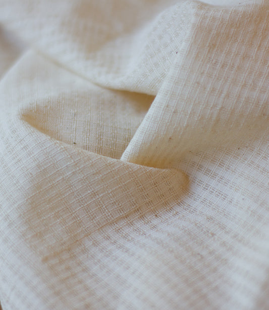 Bio-Baumwolle, Farbe Creme, mit Textur