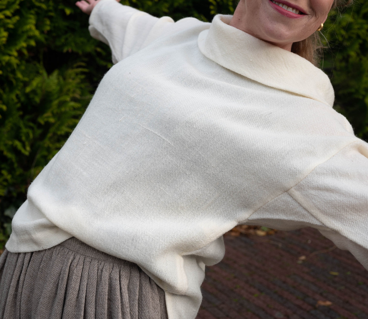 Wool sweater brown striped