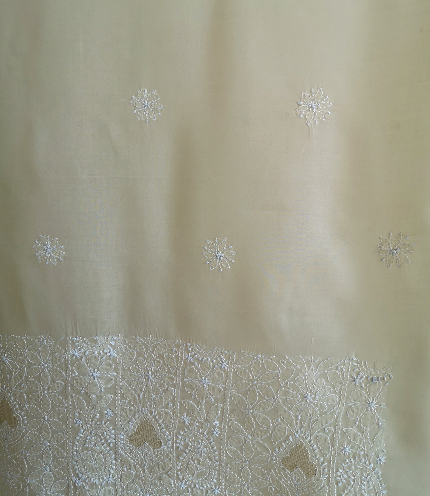 5.5m Chikankari embroidery on cotton