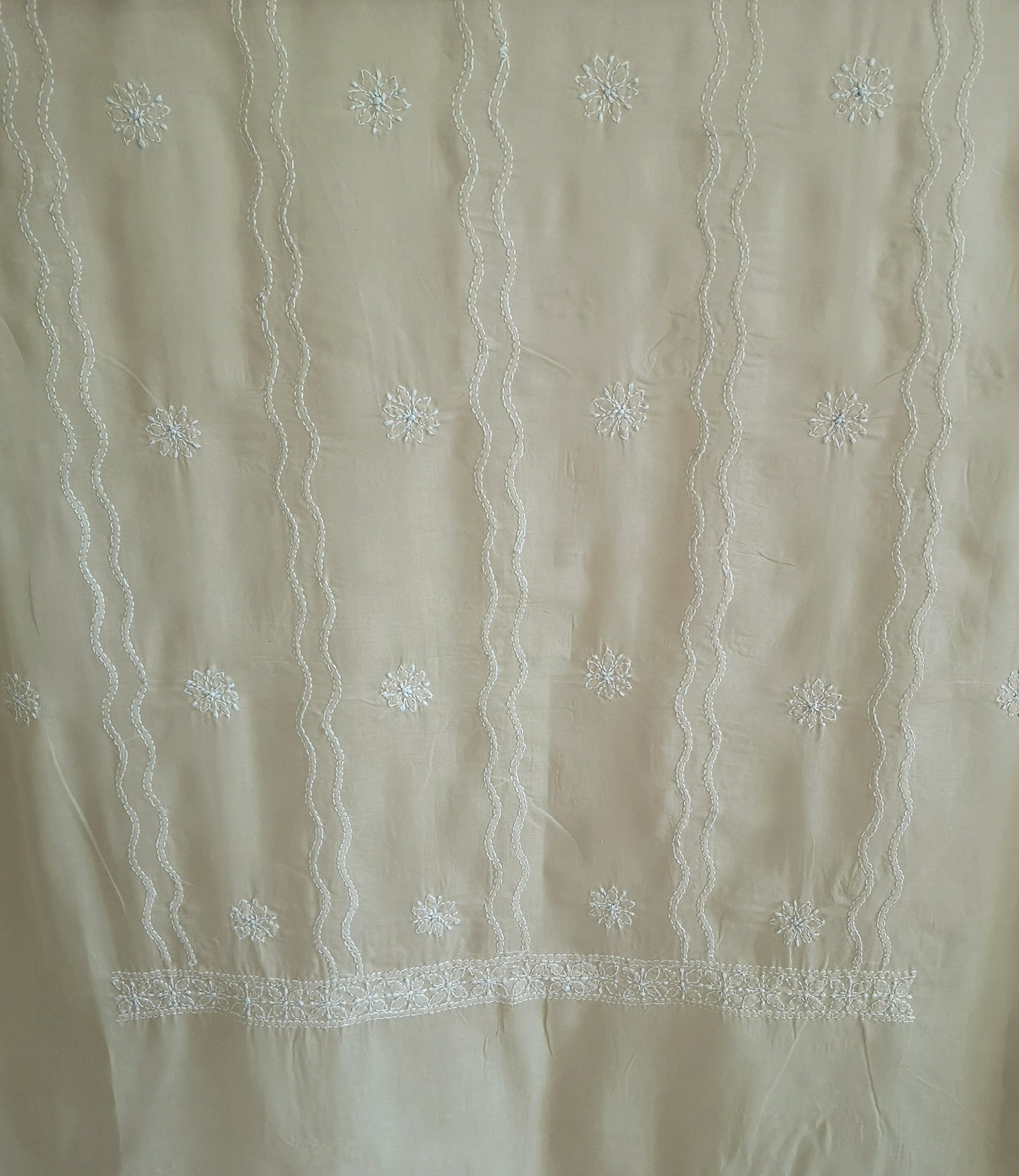 5.5m Chikankari embroidery on cotton